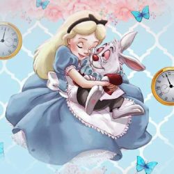 Modelo 0114: “Alice no país das Maravilhas, Infantil (desenho) 🌸⏰💙”