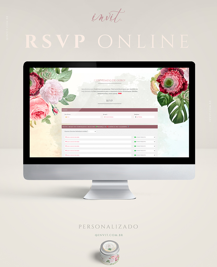 Convite Digital Interativo com RSVP Sistema de Confirmação de