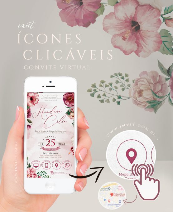 Ícones clicáveis: Convite Virtual com botões, ícones Clicáveis {pdf,  interativo estático} Mais de 20 modelos, escolha 1: – @ –  Convite Virtual, Convite com envelope abrindo, Convite Digital, Filtro de  Instagram com